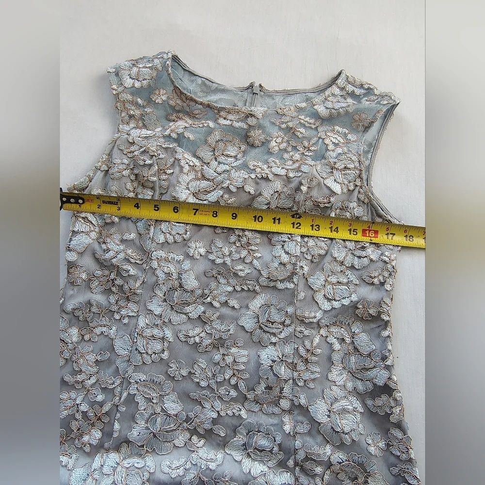 Alex Evenings Lace Maxi Dress in Blue Size 10 - Picture 4 of 9